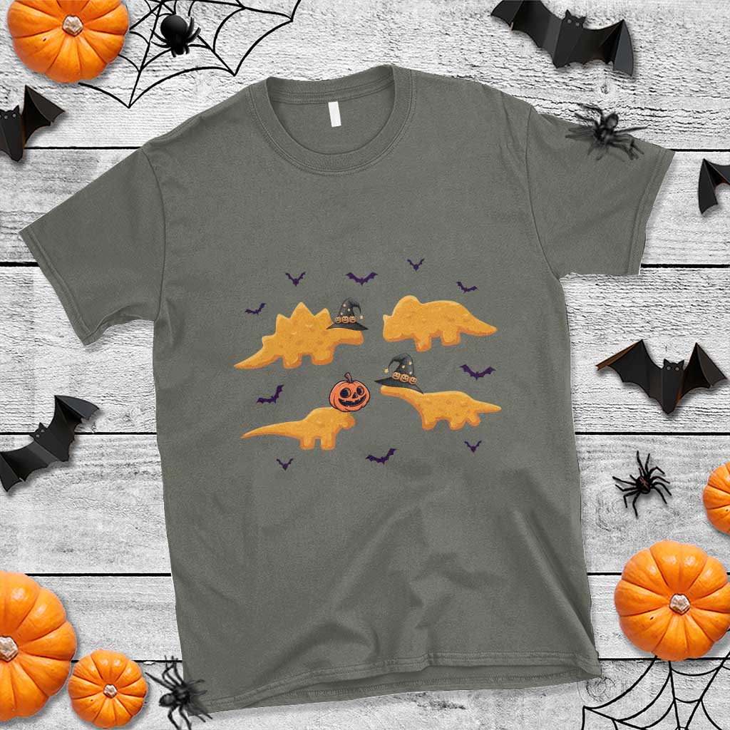 Halloween Dinosaur Nugget T Shirt Funny Spooky Food Gift TS12 Military Green Print Your Wear