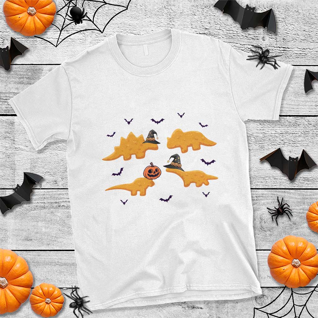 Halloween Dinosaur Nugget T Shirt Funny Spooky Food Gift TS12 White Print Your Wear