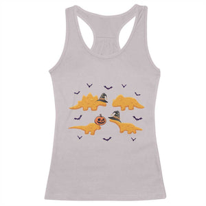 Halloween Dinosaur Nugget Racerback Tank Top Funny Spooky Food Gift TS12 Ice Gray Print Your Wear