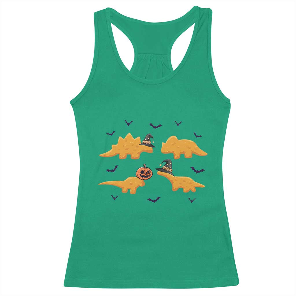 Halloween Dinosaur Nugget Racerback Tank Top Funny Spooky Food Gift TS12 Irish Green Print Your Wear