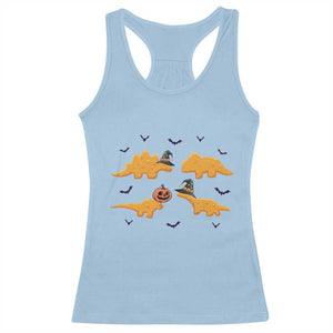 Halloween Dinosaur Nugget Racerback Tank Top Funny Spooky Food Gift TS12 Light Blue Print Your Wear