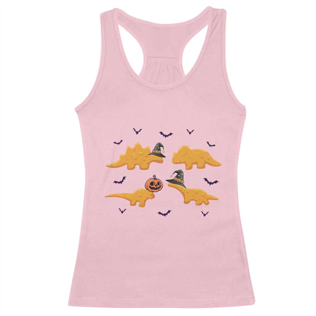 Halloween Dinosaur Nugget Racerback Tank Top Funny Spooky Food Gift TS12 Light Pink Print Your Wear