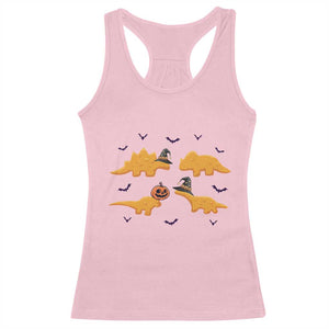 Halloween Dinosaur Nugget Racerback Tank Top Funny Spooky Food Gift TS12 Light Pink Print Your Wear