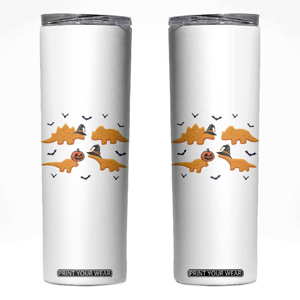 Halloween Dinosaur Nugget Skinny Tumbler Funny Spooky Food Gift TS12 White Print Your Wear