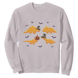 Halloween Dinosaur Nugget Sweatshirt Funny Spooky Food Gift TS12 Ice Gray Print Your Wear