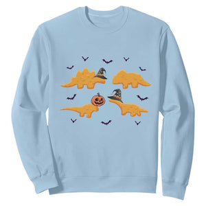 Halloween Dinosaur Nugget Sweatshirt Funny Spooky Food Gift TS12 Light Blue Print Your Wear