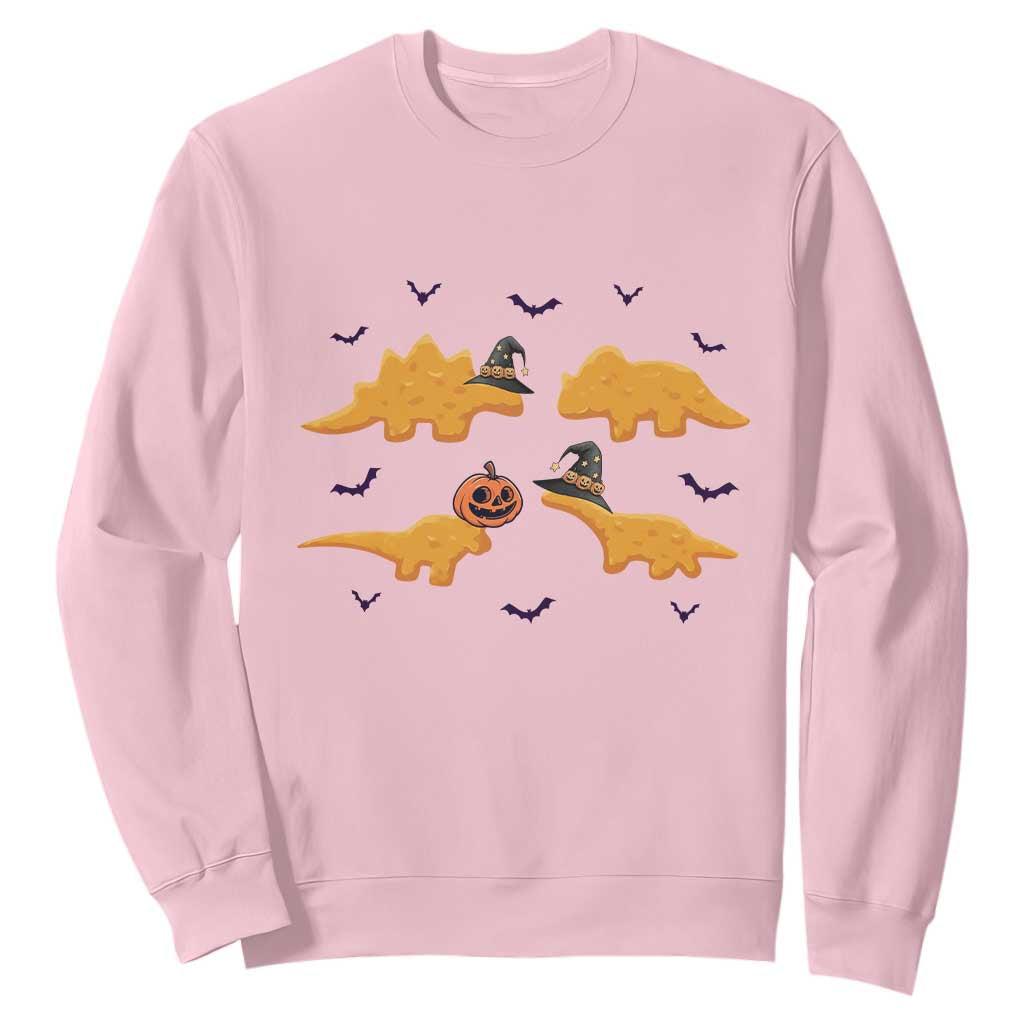 Halloween Dinosaur Nugget Sweatshirt Funny Spooky Food Gift TS12 Light Pink Print Your Wear