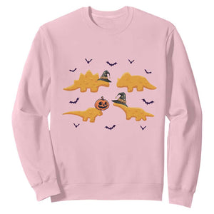 Halloween Dinosaur Nugget Sweatshirt Funny Spooky Food Gift TS12 Light Pink Print Your Wear