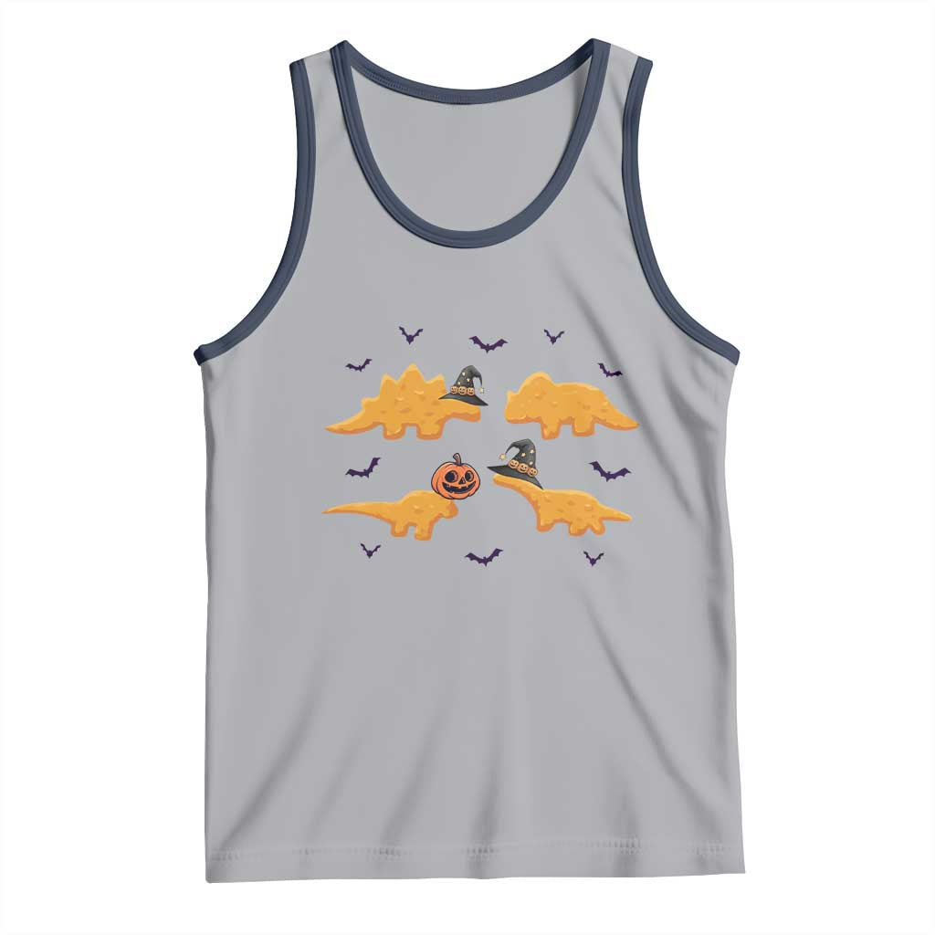 Halloween Dinosaur Nugget Tank Top Funny Spooky Food Gift TS12 Athletic Heather Navy Print Your Wear