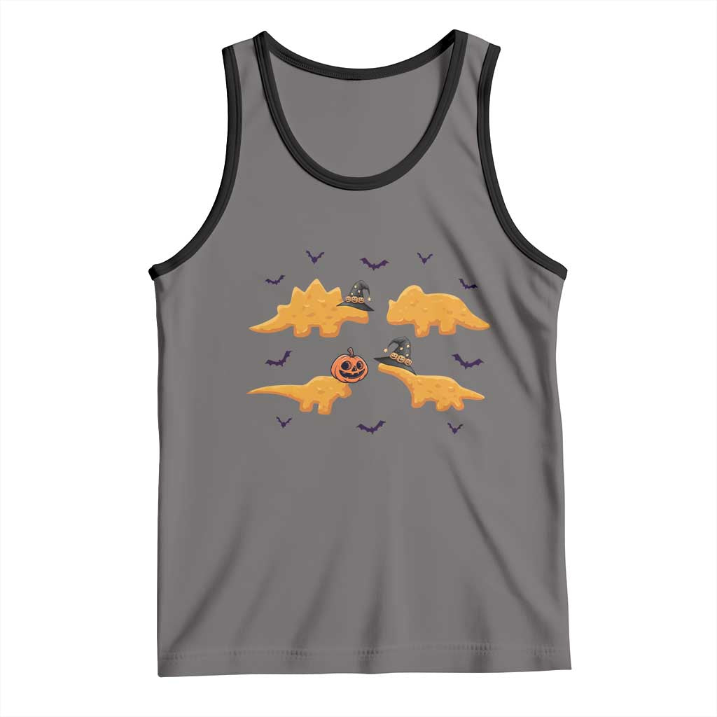 Halloween Dinosaur Nugget Tank Top Funny Spooky Food Gift TS12 Deep Heather Black Print Your Wear