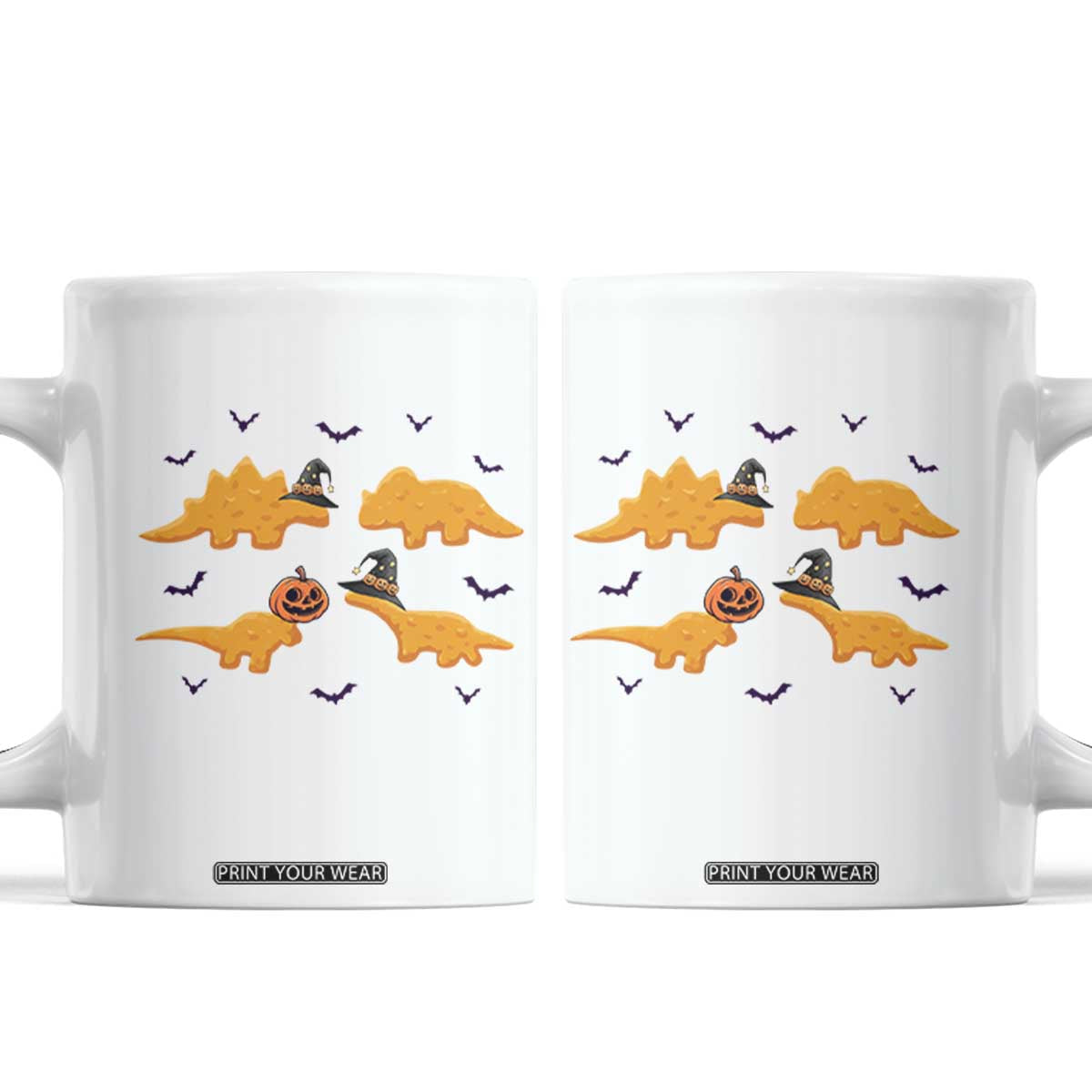 Halloween Dinosaur Nugget Coffee Mug Funny Spooky Food Gift TS12 White Print Your Wear