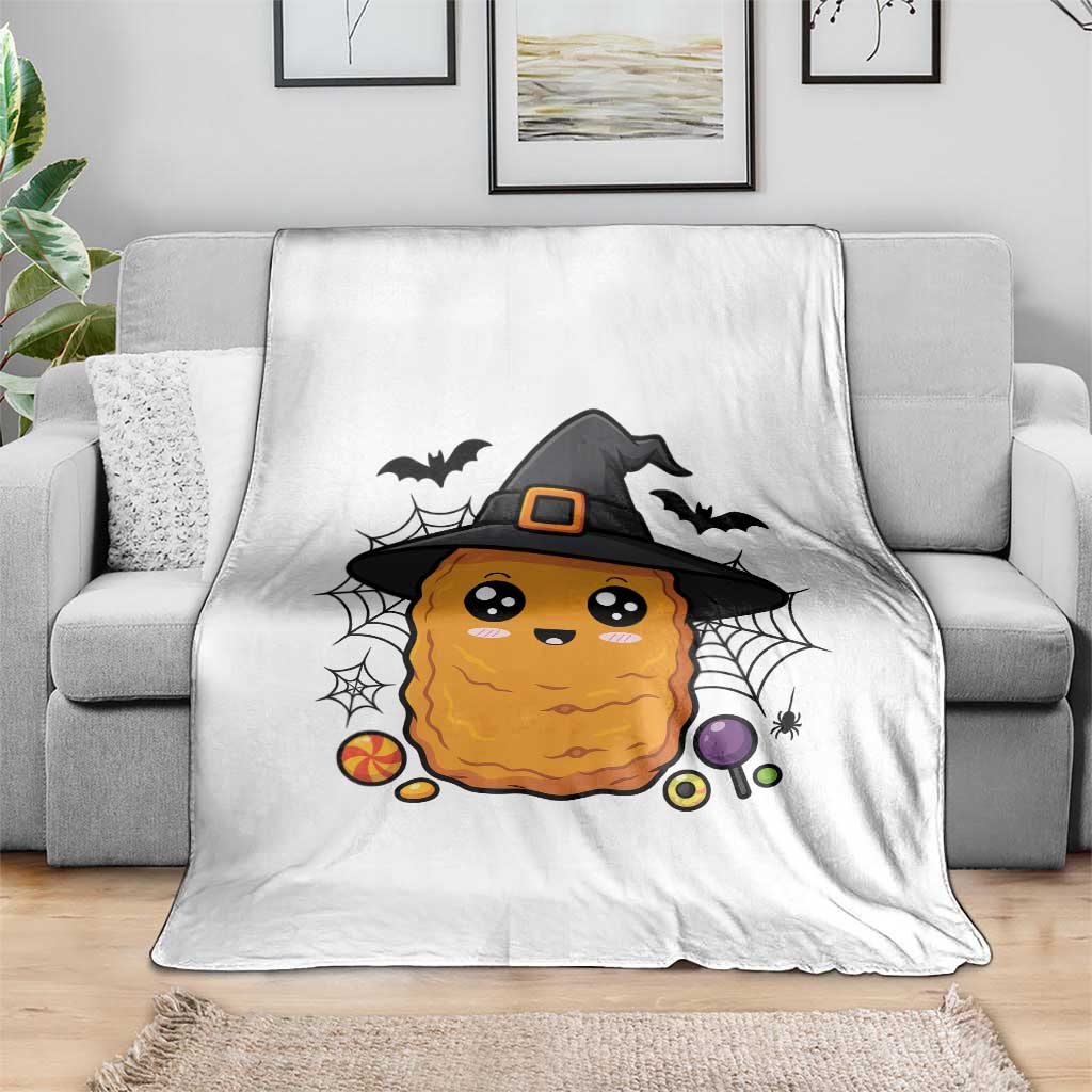 Halloween Nugget With Witch Hat Throw Blanket Funny Food Gift TS12 Print Your Wear