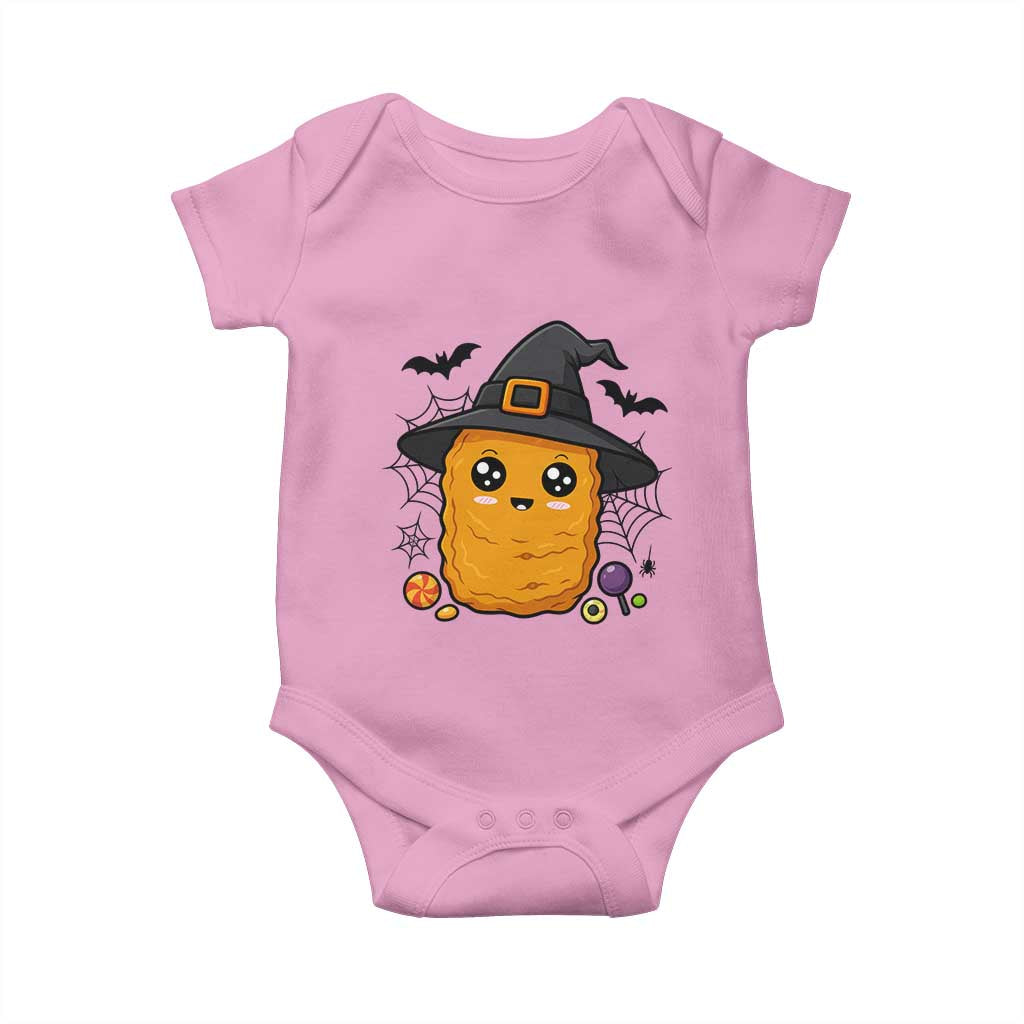 Halloween Nugget With Witch Hat Baby Onesie Funny Food Gift TS12 Light Pink Print Your Wear