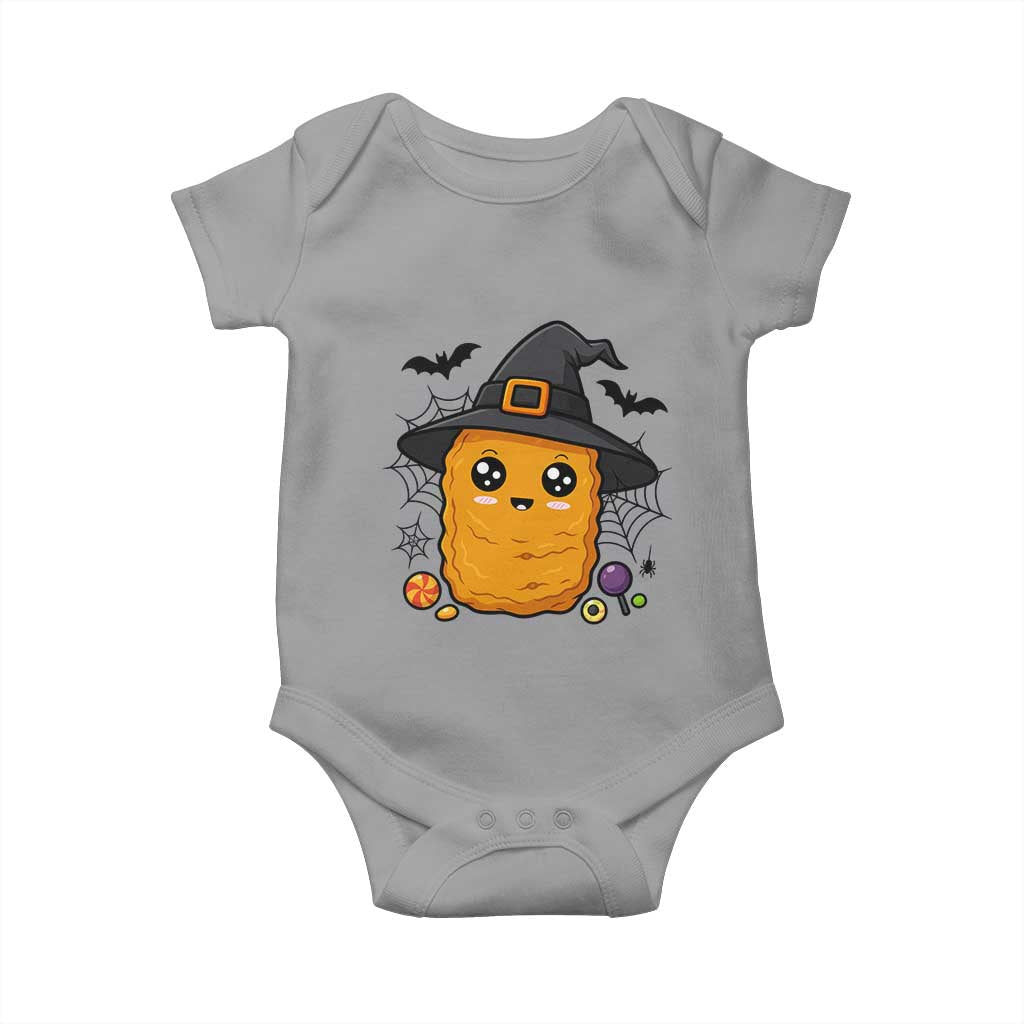Halloween Nugget With Witch Hat Baby Onesie Funny Food Gift TS12 Sport Gray Print Your Wear