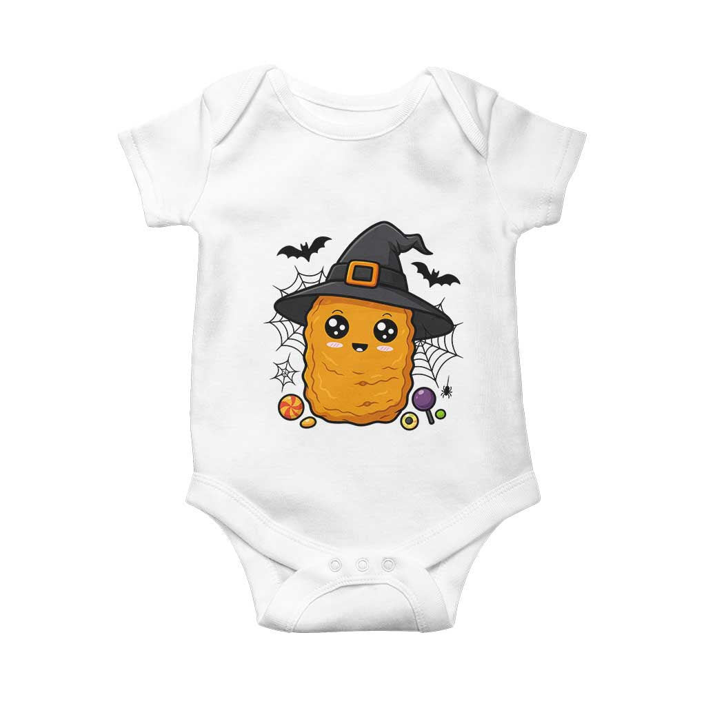 Halloween Nugget With Witch Hat Baby Onesie Funny Food Gift TS12 White Print Your Wear