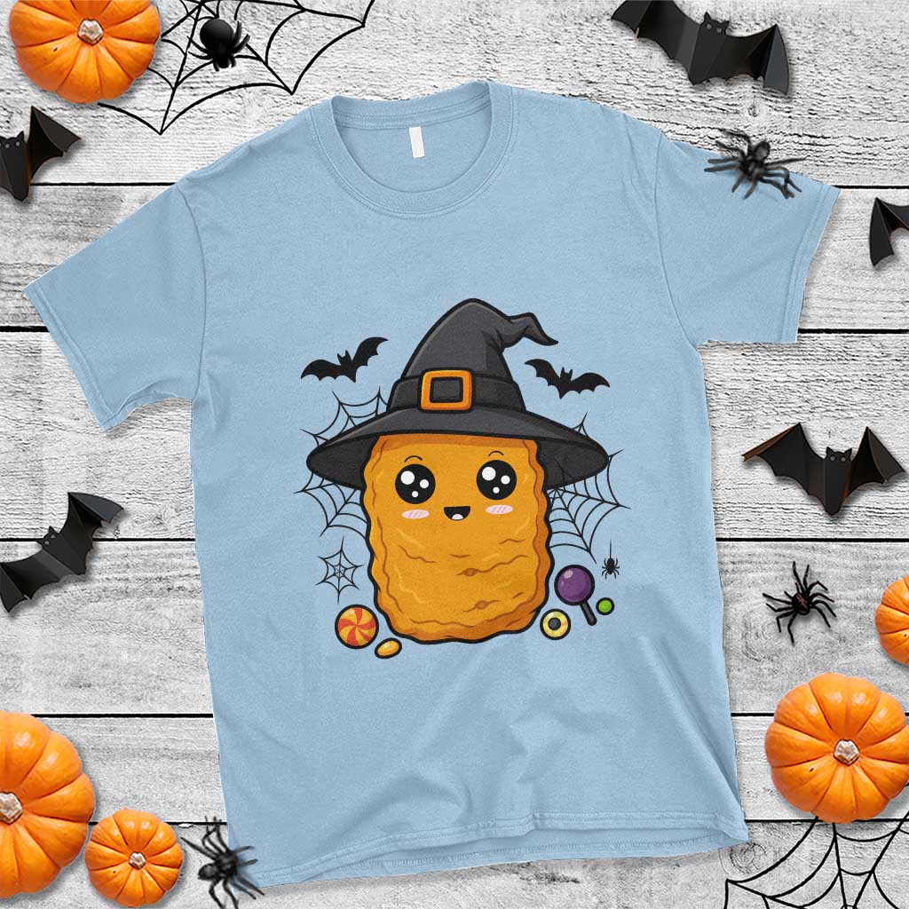 Halloween Nugget With Witch Hat T Shirt Funny Food Gift TS12 Light Blue Print Your Wear