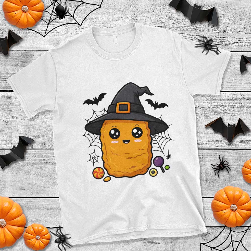 Halloween Nugget With Witch Hat T Shirt Funny Food Gift TS12 White Print Your Wear