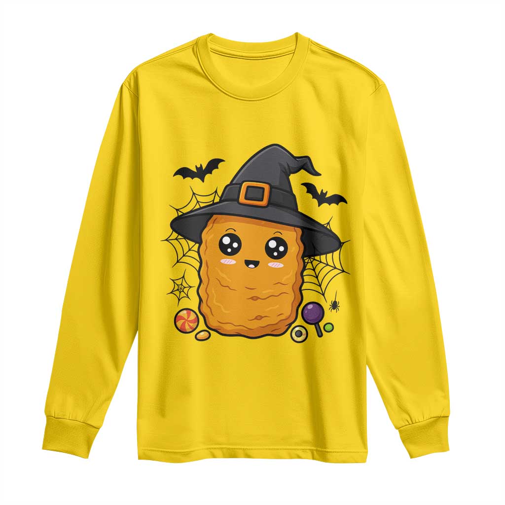 Halloween Nugget With Witch Hat Long Sleeve Shirt Funny Food Gift TS12 Daisy Print Your Wear