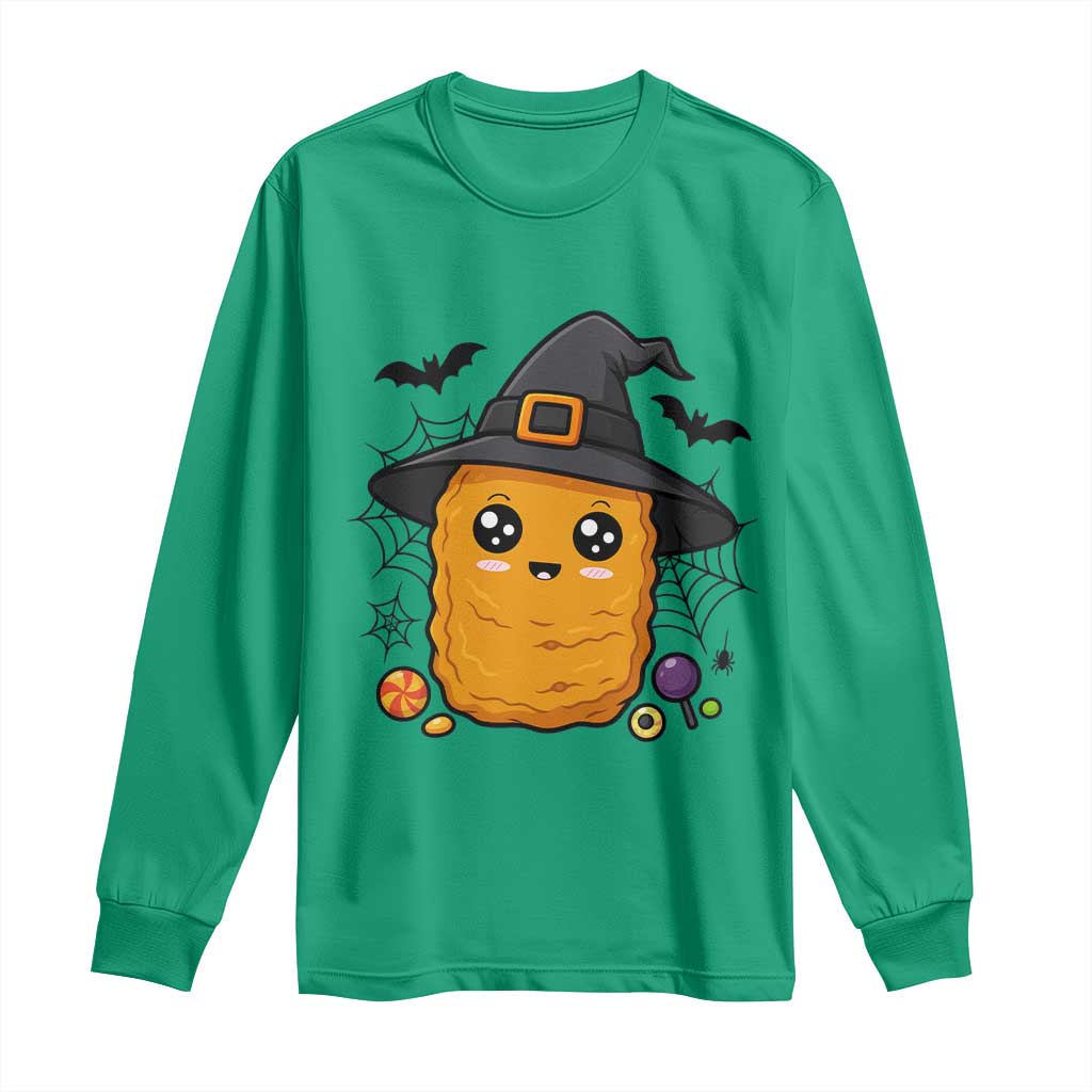 Halloween Nugget With Witch Hat Long Sleeve Shirt Funny Food Gift TS12 Irish Green Print Your Wear
