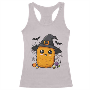 Halloween Nugget With Witch Hat Racerback Tank Top Funny Food Gift TS12 Ice Gray Print Your Wear