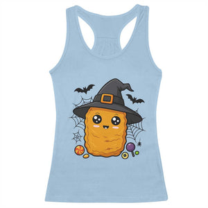 Halloween Nugget With Witch Hat Racerback Tank Top Funny Food Gift TS12 Light Blue Print Your Wear