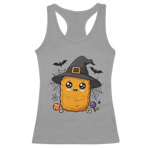 Halloween Nugget With Witch Hat Racerback Tank Top Funny Food Gift TS12 Sport Gray Print Your Wear