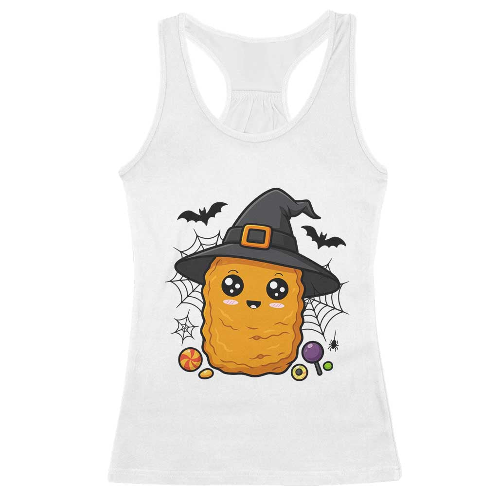 Halloween Nugget With Witch Hat Racerback Tank Top Funny Food Gift TS12 White Print Your Wear