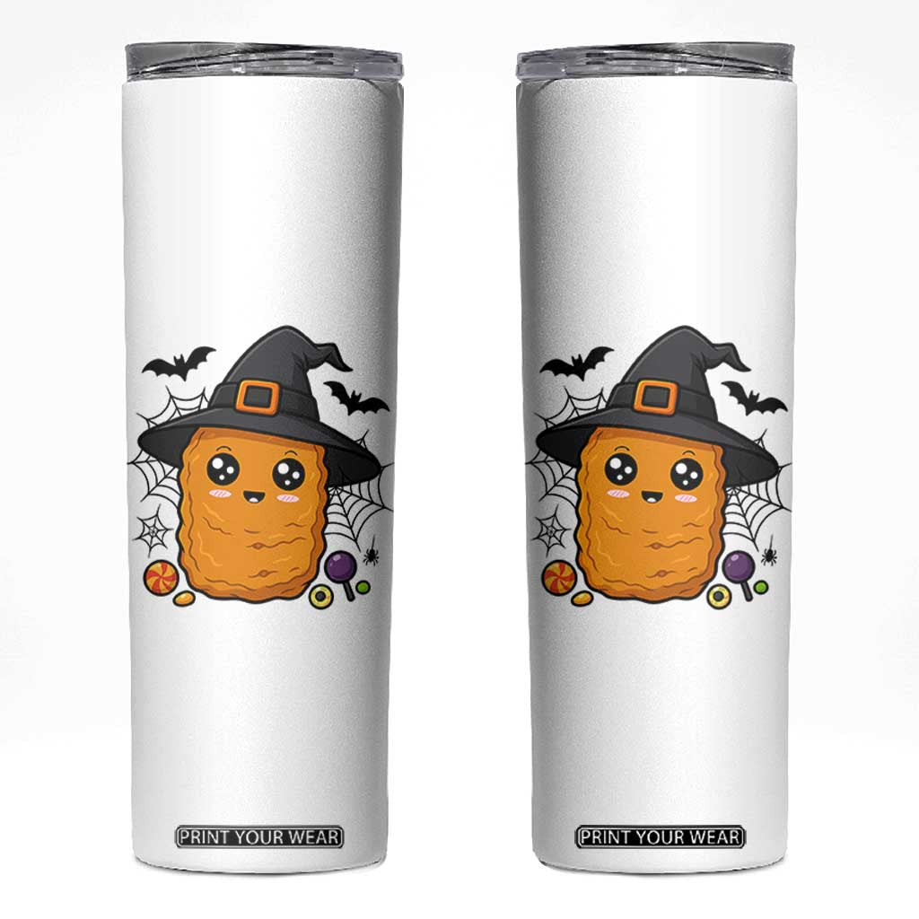 Halloween Nugget With Witch Hat Skinny Tumbler Funny Food Gift TS12 White Print Your Wear