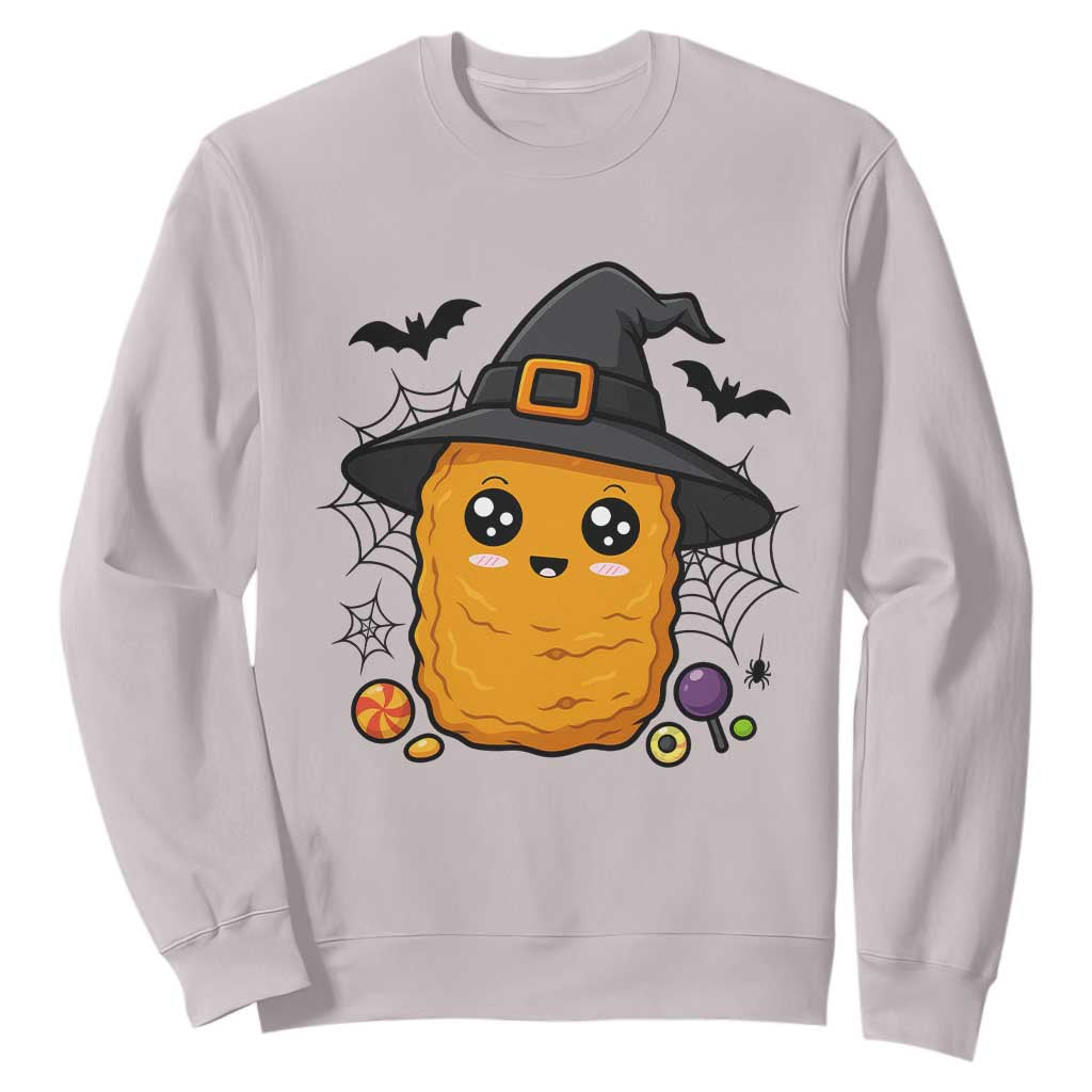 Halloween Nugget With Witch Hat Sweatshirt Funny Food Gift TS12 Ice Gray Print Your Wear