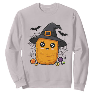 Halloween Nugget With Witch Hat Sweatshirt Funny Food Gift TS12 Ice Gray Print Your Wear