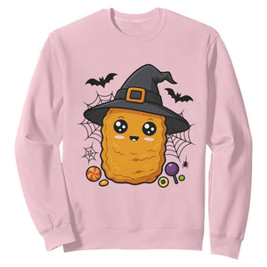 Halloween Nugget With Witch Hat Sweatshirt Funny Food Gift TS12 Light Pink Print Your Wear