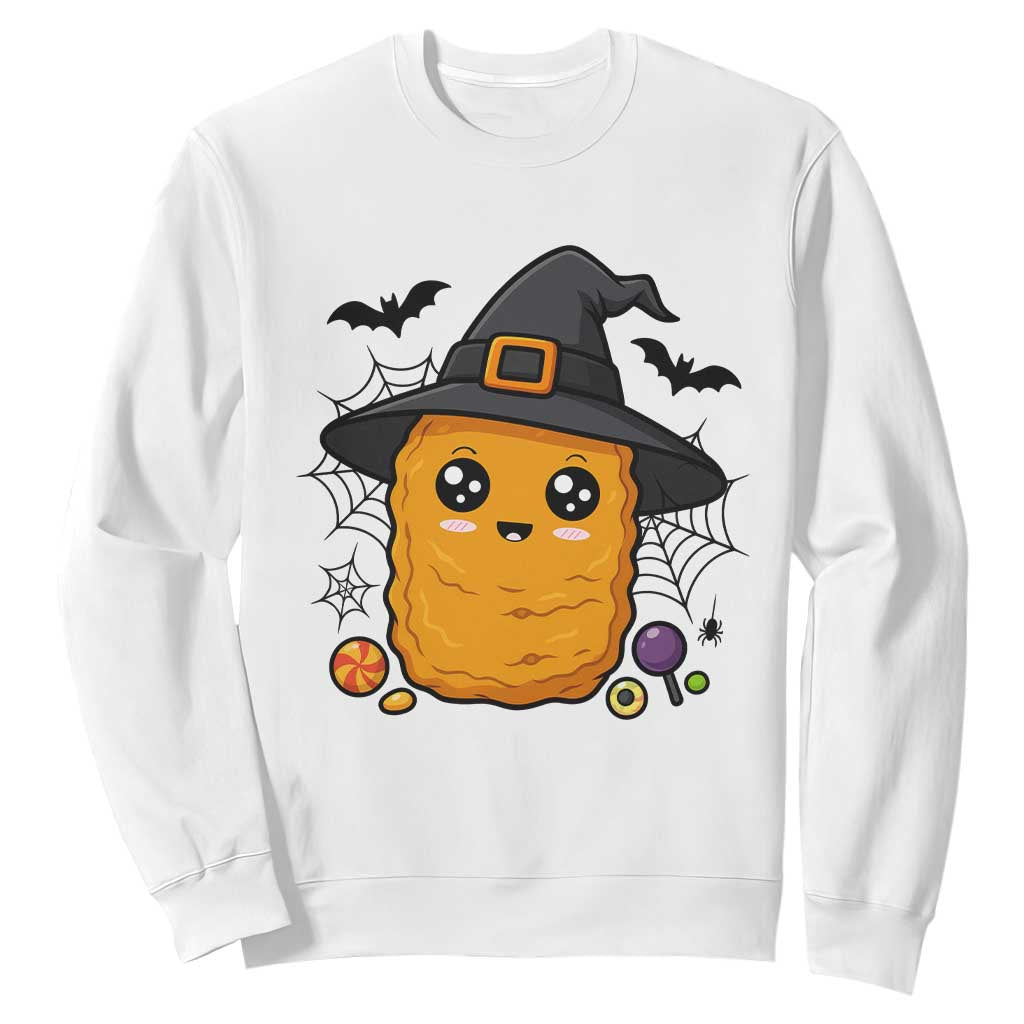 Halloween Nugget With Witch Hat Sweatshirt Funny Food Gift TS12 White Print Your Wear