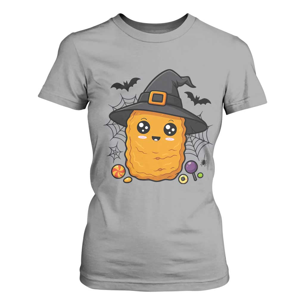 Halloween Nugget With Witch Hat T Shirt For Women Funny Food Gift TS12 Sport Gray Print Your Wear