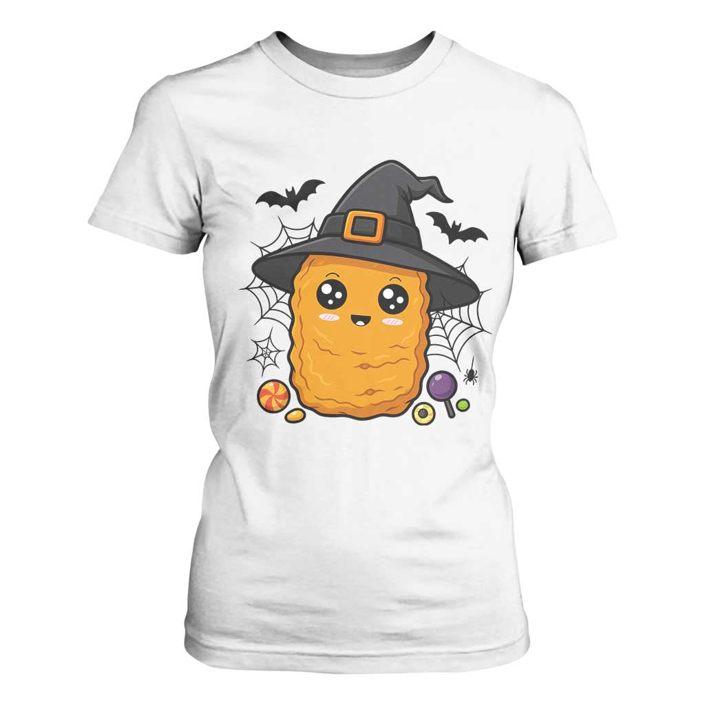 Halloween Nugget With Witch Hat T Shirt For Women Funny Food Gift TS12 White Print Your Wear