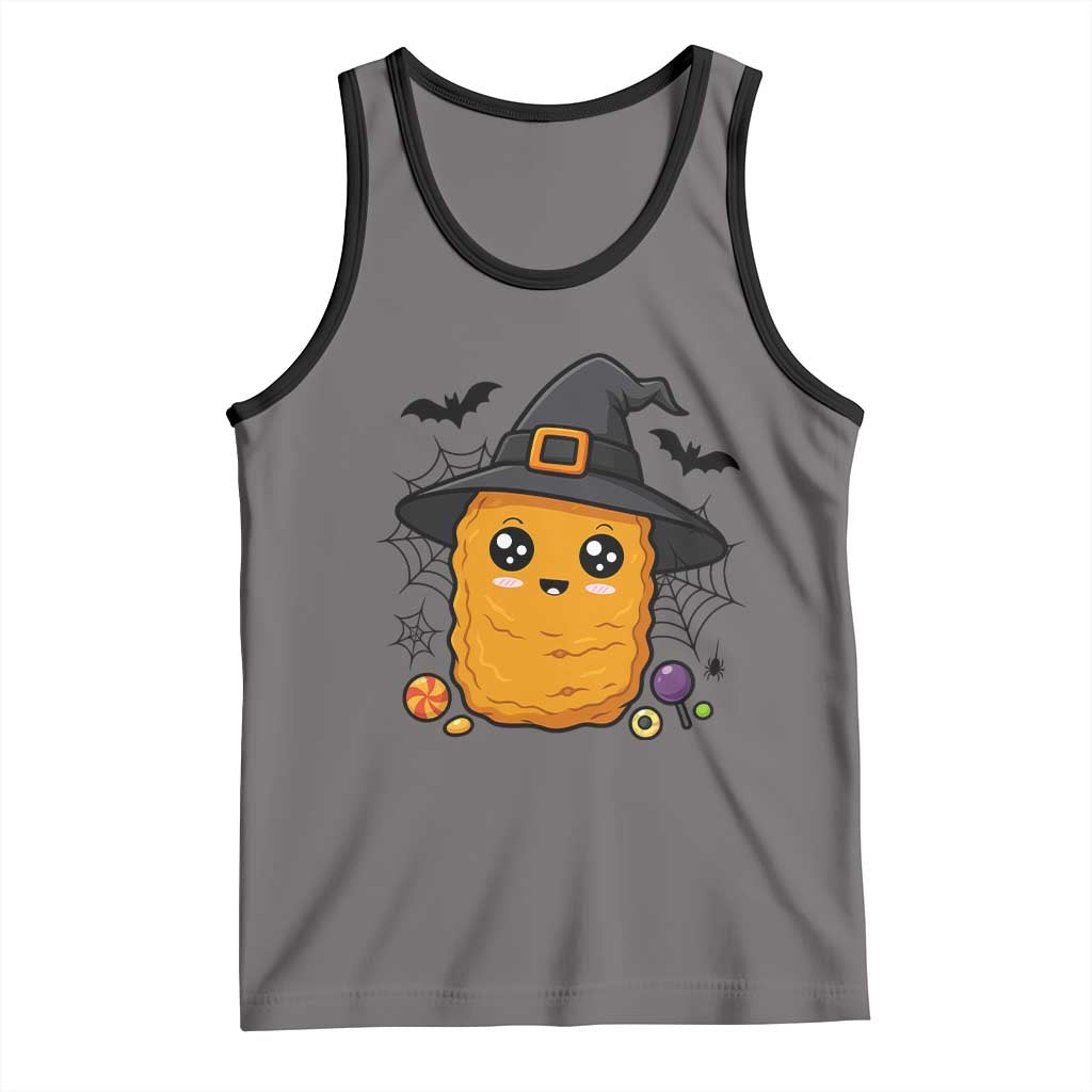Halloween Nugget With Witch Hat Tank Top Funny Food Gift TS12 Deep Heather Black Print Your Wear