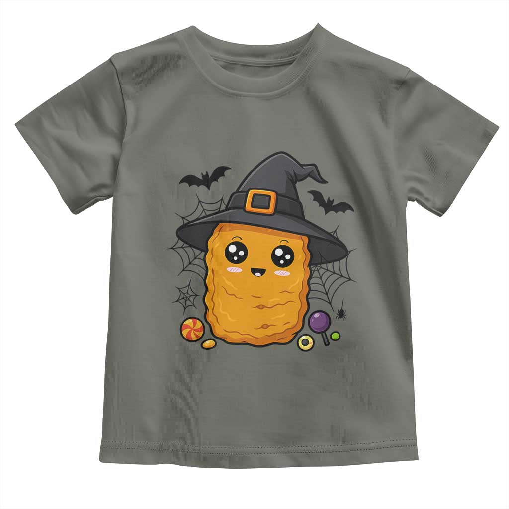 Halloween Nugget With Witch Hat Toddler T Shirt Funny Food Gift TS12 Military Green Print Your Wear