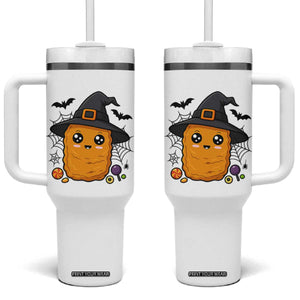 Halloween Nugget With Witch Hat Tumbler With Handle Funny Food Gift TS12 One Size: 40 oz White Print Your Wear