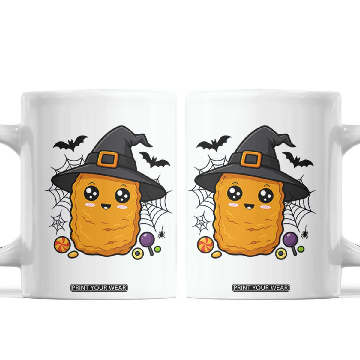 Halloween Nugget With Witch Hat Coffee Mug Funny Food Gift TS12 White Print Your Wear