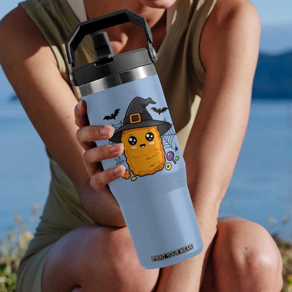 Halloween Nugget With Witch Hat Flip Straw Tumbler Funny Food Gift TS12 One Size: 30 oz Light Blue Print Your Wear