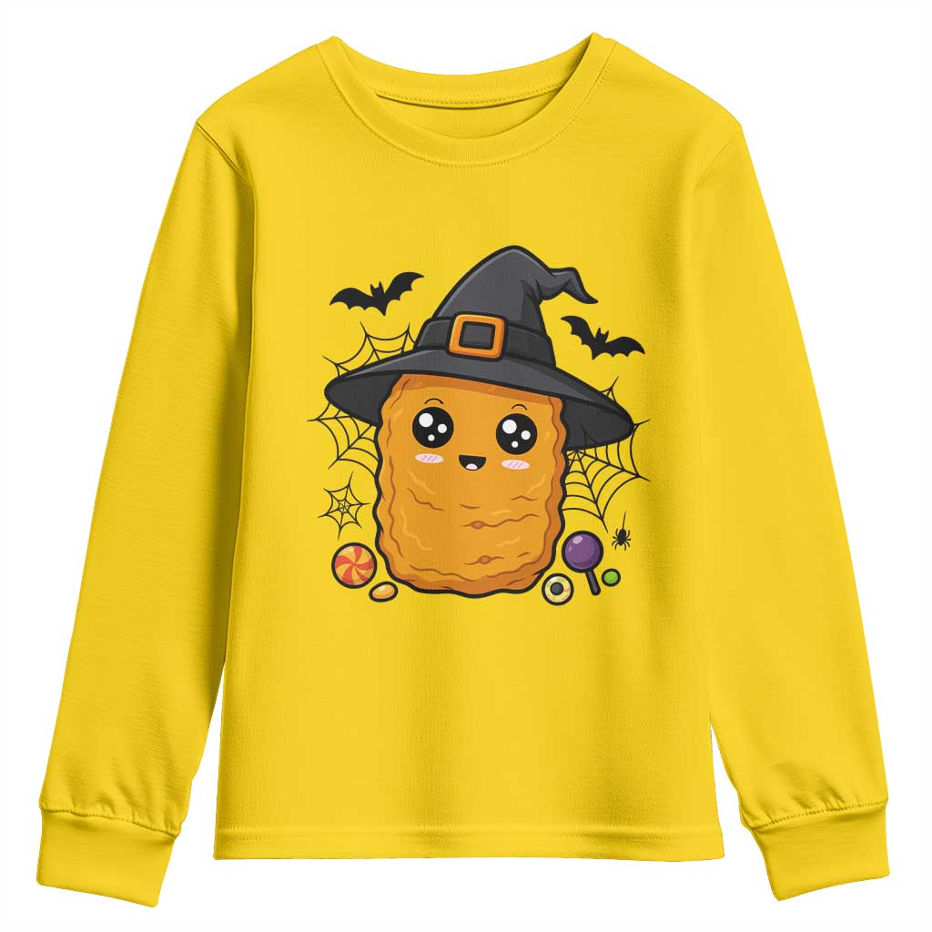 Halloween Nugget With Witch Hat Youth Sweatshirt Funny Food Gift TS12 Daisy Print Your Wear