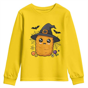Halloween Nugget With Witch Hat Youth Sweatshirt Funny Food Gift TS12 Daisy Print Your Wear