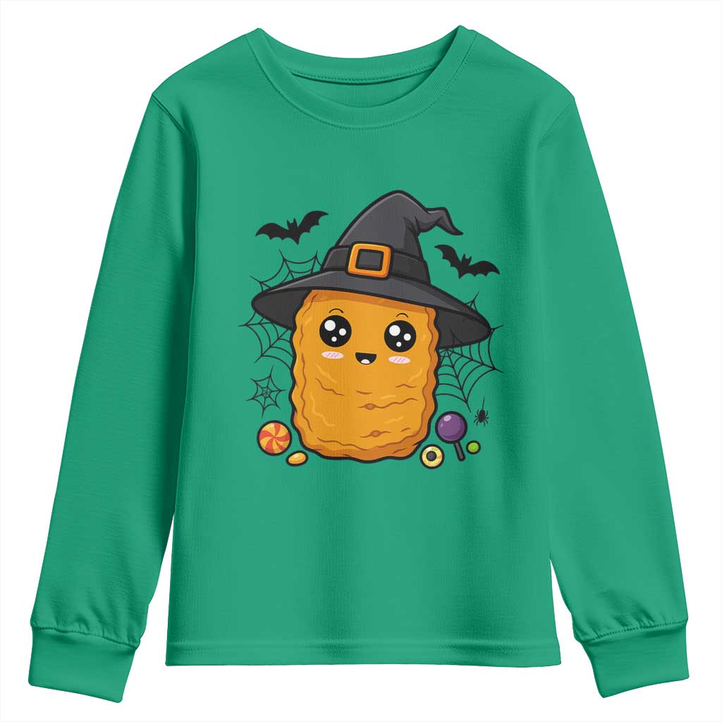 Halloween Nugget With Witch Hat Youth Sweatshirt Funny Food Gift TS12 Irish Green Print Your Wear