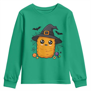 Halloween Nugget With Witch Hat Youth Sweatshirt Funny Food Gift TS12 Irish Green Print Your Wear