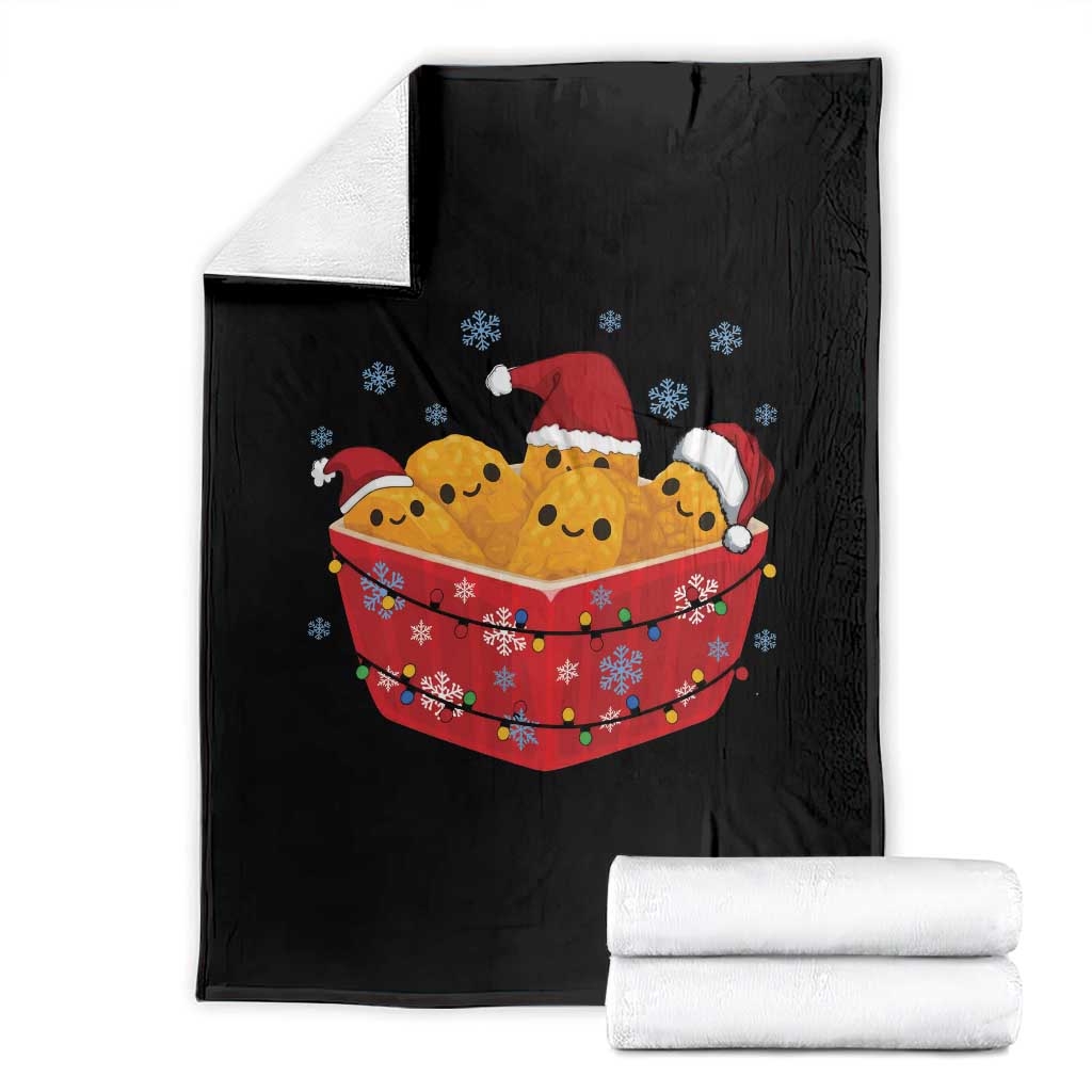 Christmas Chicken Nuggets Throw Blanket Funny Food Lover Gift TS12 Black Print Your Wear