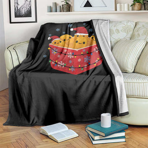 Christmas Chicken Nuggets Throw Blanket Funny Food Lover Gift TS12 Print Your Wear