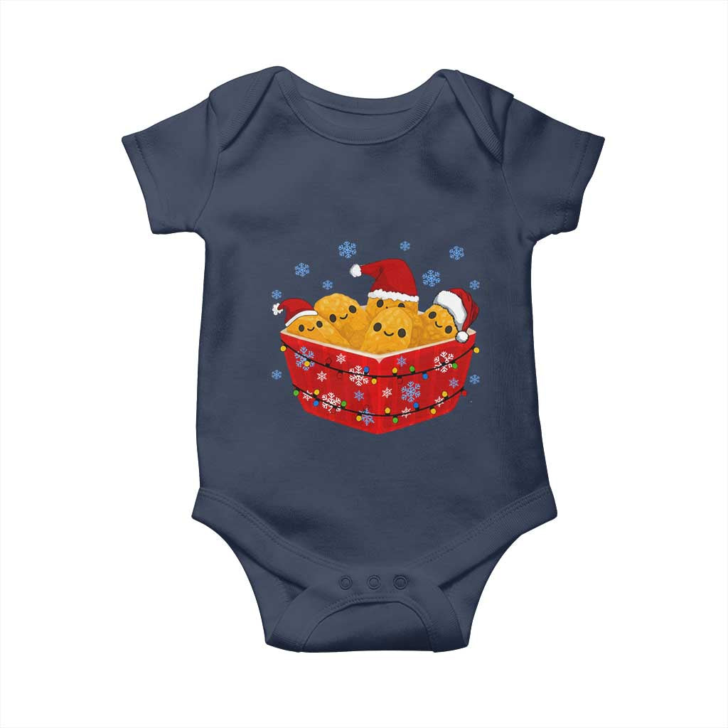 Christmas Chicken Nuggets Baby Onesie Funny Food Lover Gift TS12 Navy Print Your Wear