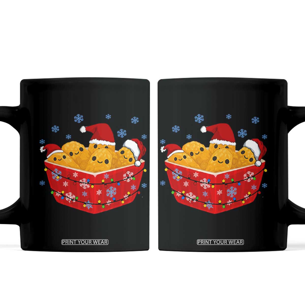 Christmas Chicken Nuggets Coffee Mug Funny Food Lover Gift TS12 Black Print Your Wear