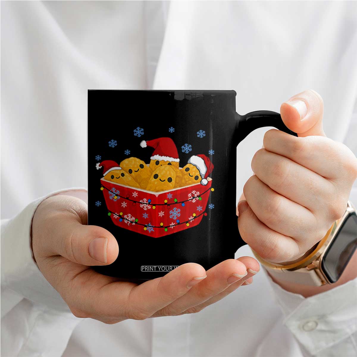Christmas Chicken Nuggets Coffee Mug Funny Food Lover Gift TS12 Print Your Wear