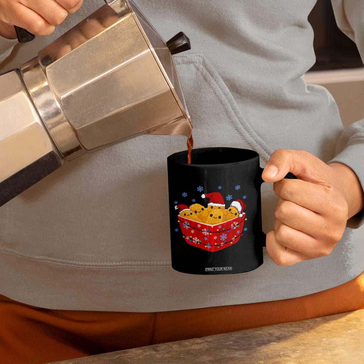 Christmas Chicken Nuggets Coffee Mug Funny Food Lover Gift TS12 Print Your Wear