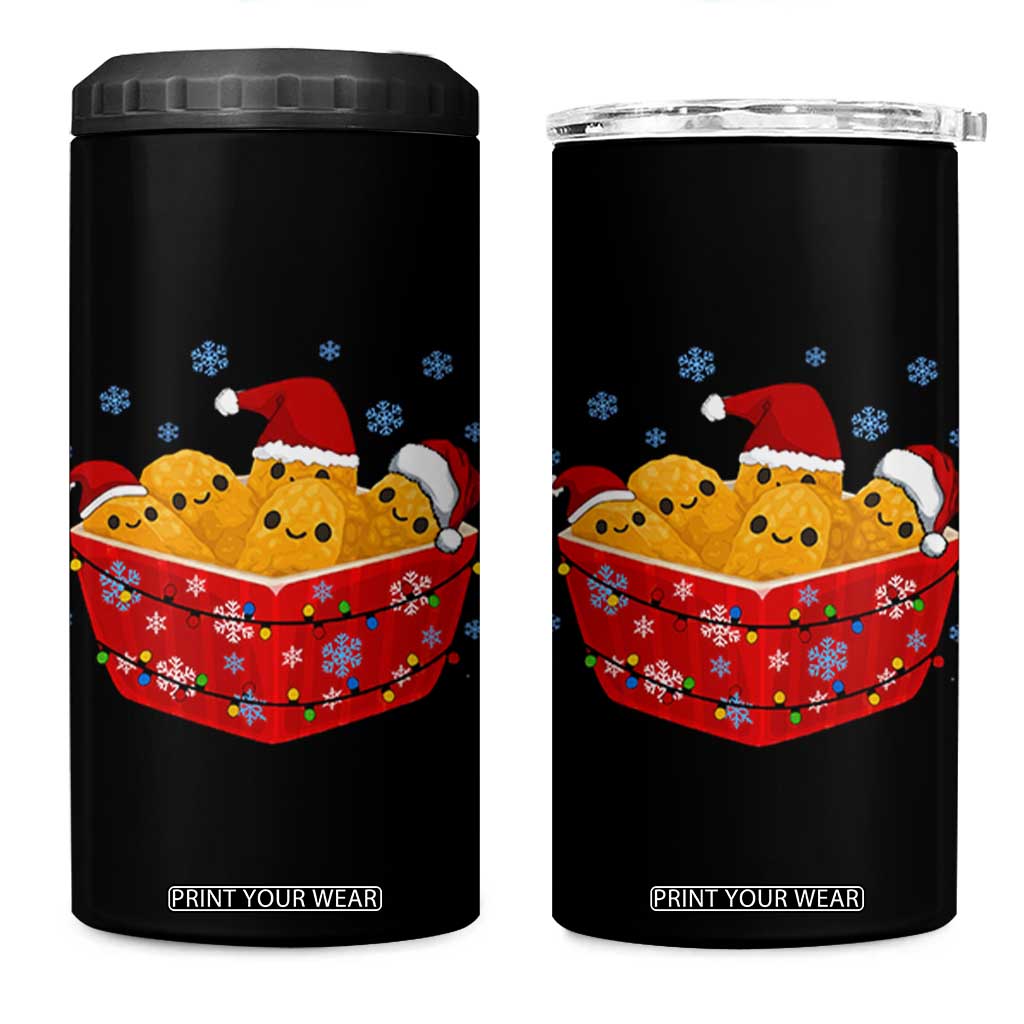 Christmas Chicken Nuggets 4 in 1 Can Cooler Tumbler Funny Food Lover Gift TS12 One Size: 16 oz Black Print Your Wear